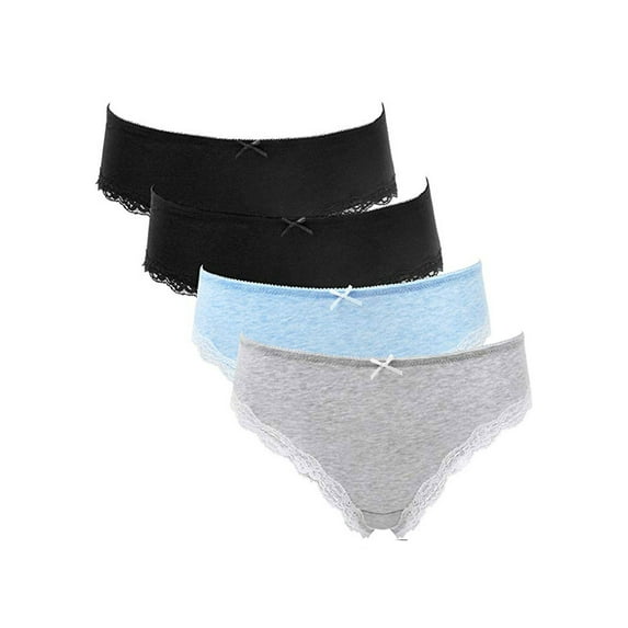 Women's Assorted Cotton Brief Panties Low Rise Underwear, 4-Pack