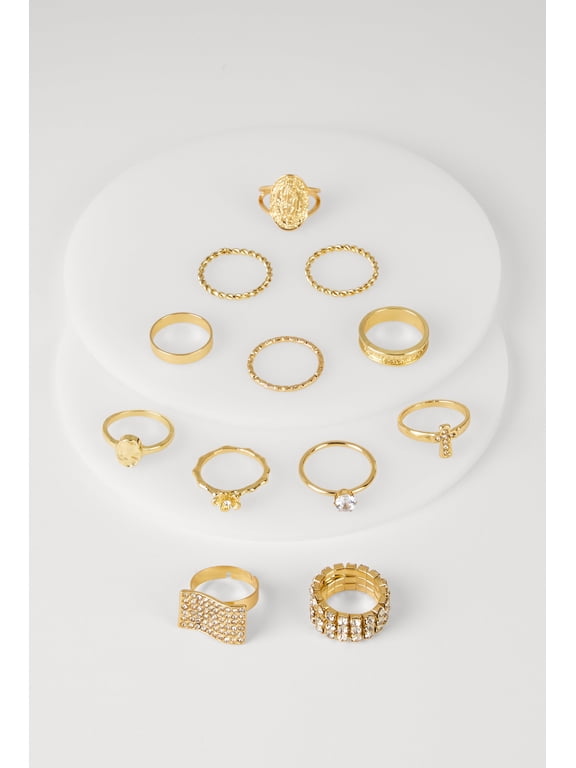 Women's Assorted Cubic Zirconia Rings Set of 12