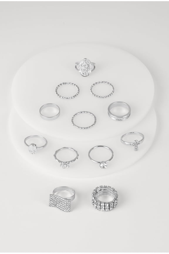 Women's Assorted Cubic Zirconia Rings Set of 12