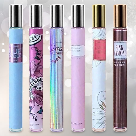Women's Assorted Fragrance Perfume Set 1.18 FL Oz Travel Size 6-Pack - Set B