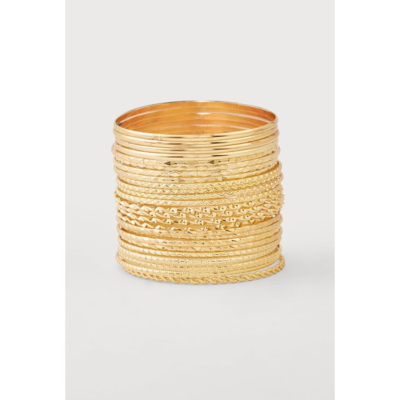 Women's Assorted Metallic Bangles Set of 25