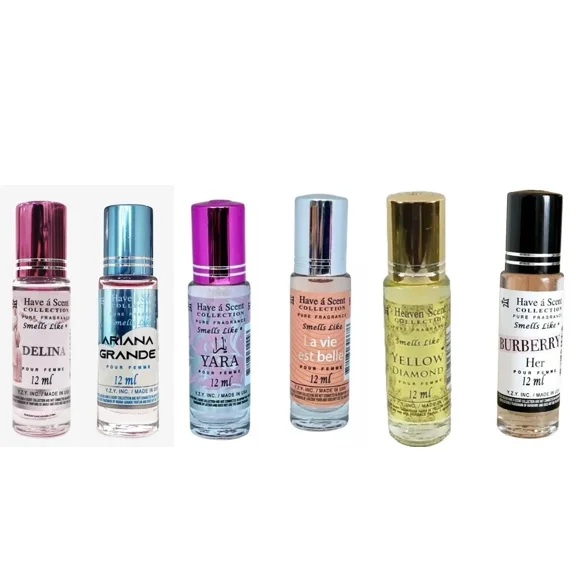 Women’s Assorted Roll-On Perfume Oil – 12ml (6 Pack)