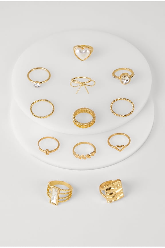Women's Assorted Sculptural Rings Set of 12