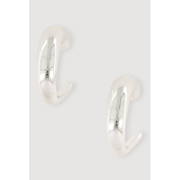 Women's Asymmetrical Metallic Hoop Earrings