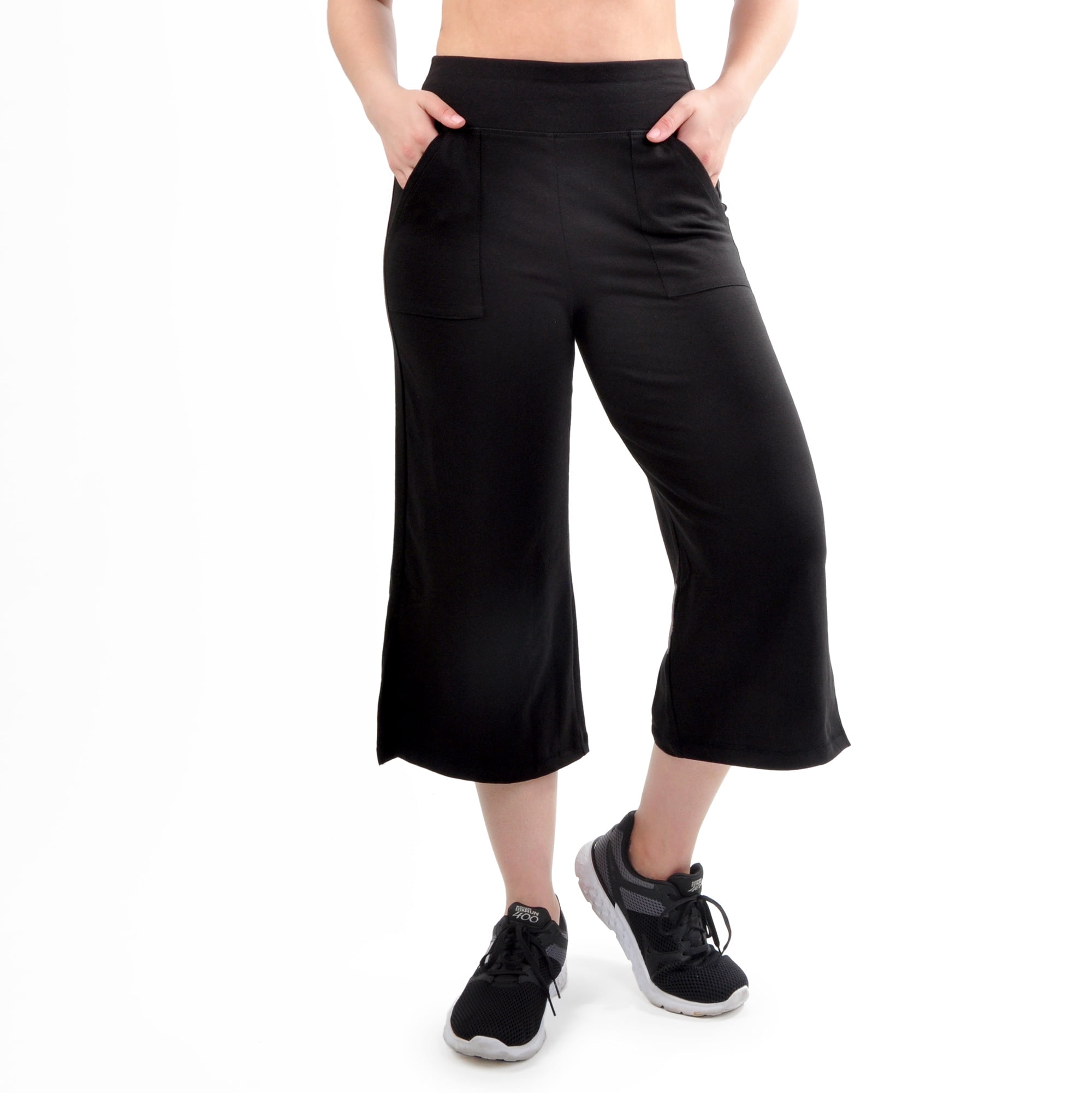 Women's Athleisure Mallory 21" Cropped Wide Leg Pant with side vents