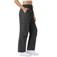 thumbnail image 1 of Women's Athletic Cargo Pants With Elastic High Waist Drawstring Multi-Pocket​​, 1 of 7
