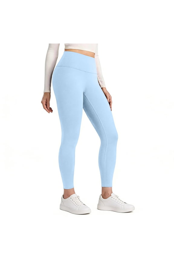 Women's Athletic High Waisted Workout Leggings - Tummy Control Yoga Gym Tummy Control Running Pants, Sculpting & Durable Activewear 18-Sky Blue S