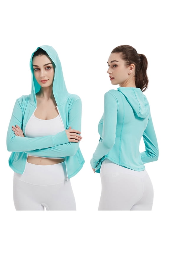 Women's Athletic Jacket Full Zip Up Running Gym Yoga Sports Tops With Pockets Lightweight Breathable Workout Windbreaker