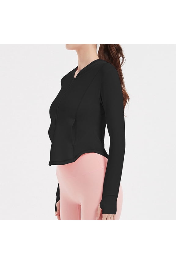 Women's Athletic Jackets Workout Jacket Full Zip Up Running Gym Yoga Sports Tops With Pockets Water Proof Sweatshirt Cropped Rain Jacket Windbreaker Womens Jacket Womens Windbreakers Womens Rain Coats