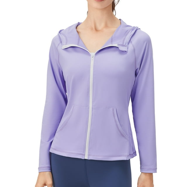 Women's Athletic Jackets, Zip Up Yoga Jacket, Quick Drying Sports Coat, Hooded Slim Running Tops