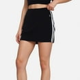 thumbnail image 1 of Women's Athletic Mini Skirt with Contrast Side Stripes and Built-In Shorts for Support - X Large, Black, 1 of 5