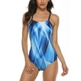 thumbnail image 1 of Women's Athletic One Piece Swimsuit Sports Racerback Training Swimwear, 1 of 5