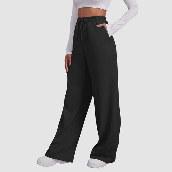 Women's Athletic Petite Sweatpants with Pockets and Drawstring for Sports Activities
