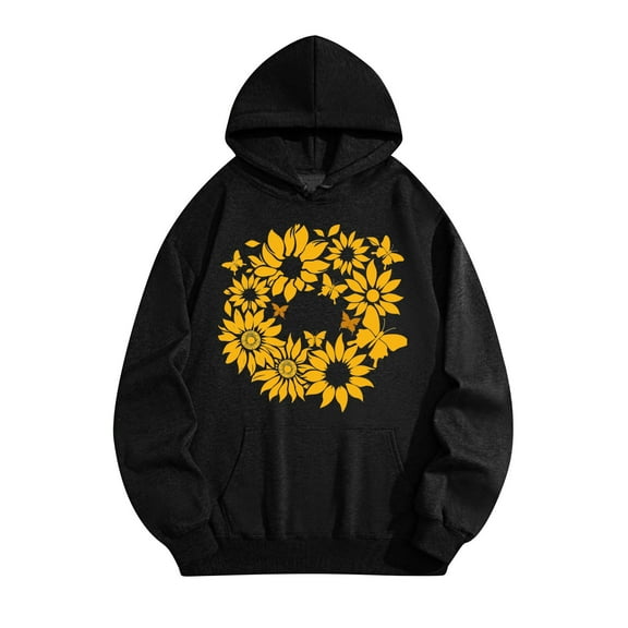 Women's Athletic Pullover Hoodie Patterned Long Sleeve Kangaroo Pocket Streetwear​​