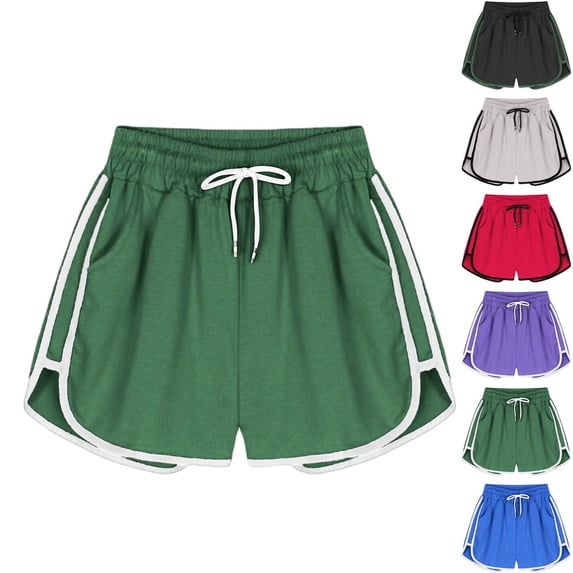 Women’s Athletic Running Shorts Casual Loose Fit Elastic Waist Drawstring Sport Shorts Lightweight Breathable Gym Workout Shorts with Pockets