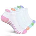 thumbnail image 1 of G&Y Women's Athletic Running Socks, White Patchwork, 5-Pack, Size 9-11, 1 of 7