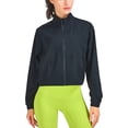 thumbnail image 1 of Women's Athletic Running Yoga Gym Track Zip Up Cropped Jackets UPF 50+ Sun Protection Long Sleeve Workout Shirts, 1 of 14