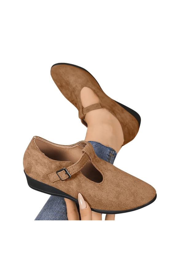 Women's Athletic Sandals Open Toe Hiking Outdoor Fashion And Casual Summer Solid-Color Pointed Toe Shallow Mouthed Button Up Wedge Heel Sandals