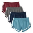 thumbnail image 1 of Women's Athletic Shorts 4 Packs Workout Elastic Waist Running Gym Shorts for Yoga Loose Fit Fitness Shorts (XL, Multicolor 9), 1 of 7