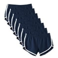 thumbnail image 1 of Women's Athletic Shorts 5 Packs Workout Elastic Waist Running Gym Shorts for Yoga Loose Fit Fitness Shorts (Free Size, Navy), 1 of 5