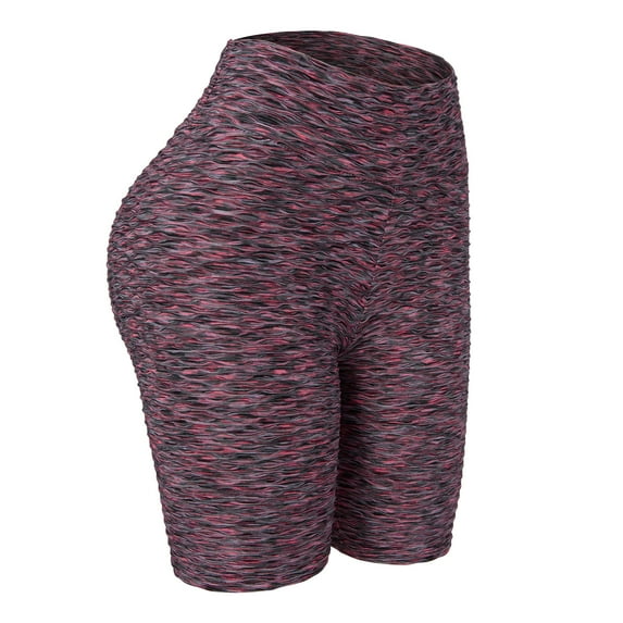 Women's Athletic Shorts, High Waist Seamless Yoga Shorts, Running Workout Five Points Shorts for Fitness, Dark Pink, M