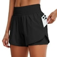 thumbnail image 1 of Women's Athletic Shorts High Waisted Running Short with Pocket Black M, 1 of 5