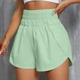 thumbnail image 1 of Women's Athletic Shorts High Waisted Running Shorts Gym Elastic Workout Shorts Green S, 1 of 6