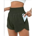 thumbnail image 1 of Women's Athletic Shorts High Waisted Running Shorts Pocket Sporty Short Gym Elastic Workout Shorts, 1 of 7