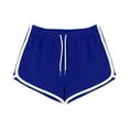 thumbnail image 1 of Women's Athletic Shorts Workout Drawstring Elastic Waist Running Gym Shorts Casual Yoga Fitness Shorts (3XL, Blue), 1 of 6