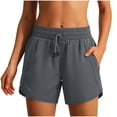 thumbnail image 1 of Women's Athletic Shorts with Pockets Sports Quick Dry Lightweight Running Drawstring Active Sweat Shorts (XL, Dark Gray), 1 of 5