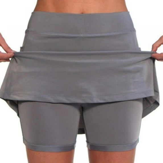 Women's Athletic Skirt with Pockets A-Line Sport Skirt with Shorts