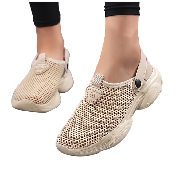 Women's Athletic Slip on Sneakers Walking Mules Sandals with Back Strap Breathable Mesh Comfort Nursing Clogs