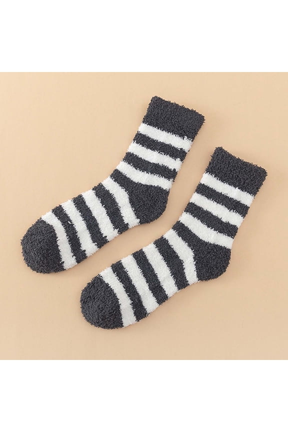 Women's Athletic Socks Low Cut, Women's Thick Warm Wool Socks Floor Sleep Socks Mid-Tube Socks New Women Cotton Crew Socks Style B-16 Dark Gray One Size