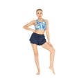 thumbnail image 1 of Women's Athletic Sportswear Patterned Bra Top and Solid Tennis Shorts Set in Firebird Blue White Large, 1 of 5