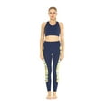 thumbnail image 1 of Women's Athletic Sportswear Solid Bra Top and Side Floral Legging Set in Garden Poppy Yellow Small, 1 of 5