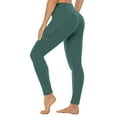 thumbnail image 1 of Women's Athletic Stretch Leggings with Side Pockets Women's Solid Color Yoga Leggings Soft Elastic Slim High Waist Yoga Pants Travel Lightweight Pants Women Stretch Seamless Leggings, 1 of 3
