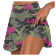 thumbnail image 1 of Women's Athletic Stretchy Pleated Tennis Skirts with Inner Shorts for Running Yoga Golf, Camouflage Print for Casual Sport Wear, Lightweight and Quick-Dry,Army Green,Size L, 1 of 4