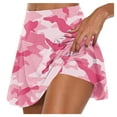 thumbnail image 1 of Women's Athletic Stretchy Pleated Tennis Skirts with Inner Shorts for Running Yoga Golf, Camouflage Print for Casual Sport Wear, Lightweight and Quick-Dry,Watermelon Red,Size 5XL, 1 of 4