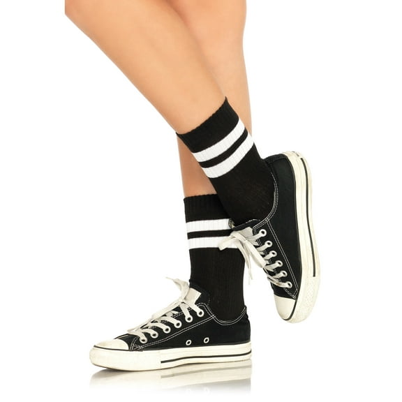 Women's Athletic Striped Anklet Socks, One Size