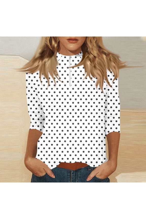 Women's Athletic Style Blouse - Modern Take on the Polo with Zip Closure, Great for Casual Smart Wear White 3XL