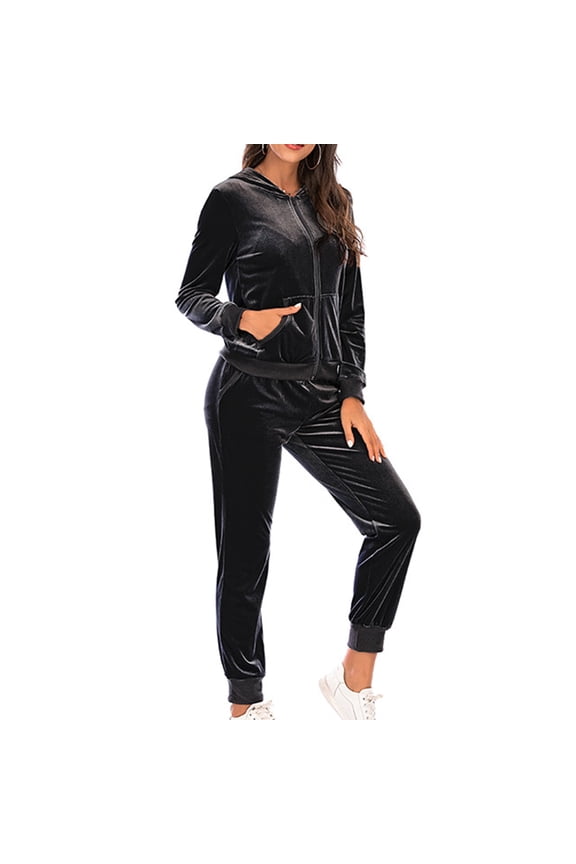 Women's 2-Piece Athletic Sweatsuit Set Long Sleeve Sportswear Outfit Comfort Casual