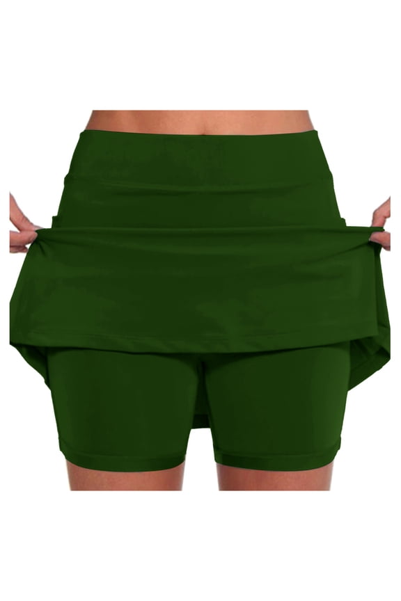Women's Athletic Tennis Skirt - High Waist Yoga Skort with Pockets (Cheetah Print)