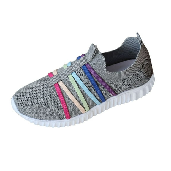 Women's Athletic Walking Shoes Slip On Casual Mesh-Comfortable Tennis Workout Sneakers Lightweight Slip On Casual Sneakers for Gym Travel Work Outdoor Road