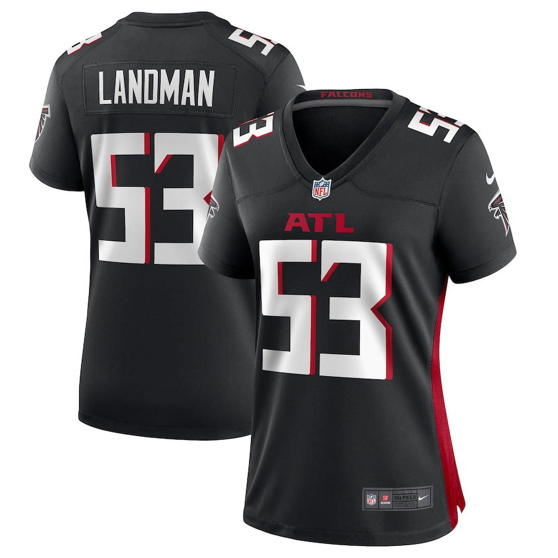 Women's Atlanta_Falcons Nate Landman Black Team Game Jersey