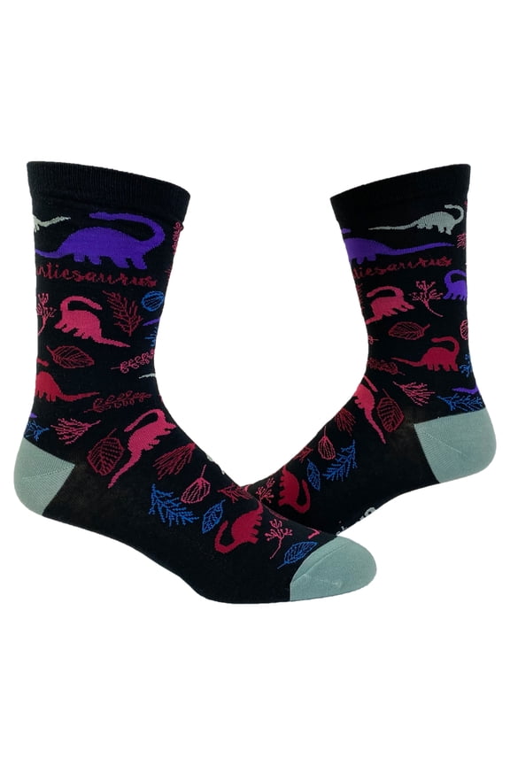 Women's Auntiesaurs Socks Funny Dinosaur Flowers Plants Aunt Family Graphic Novelty Footwear