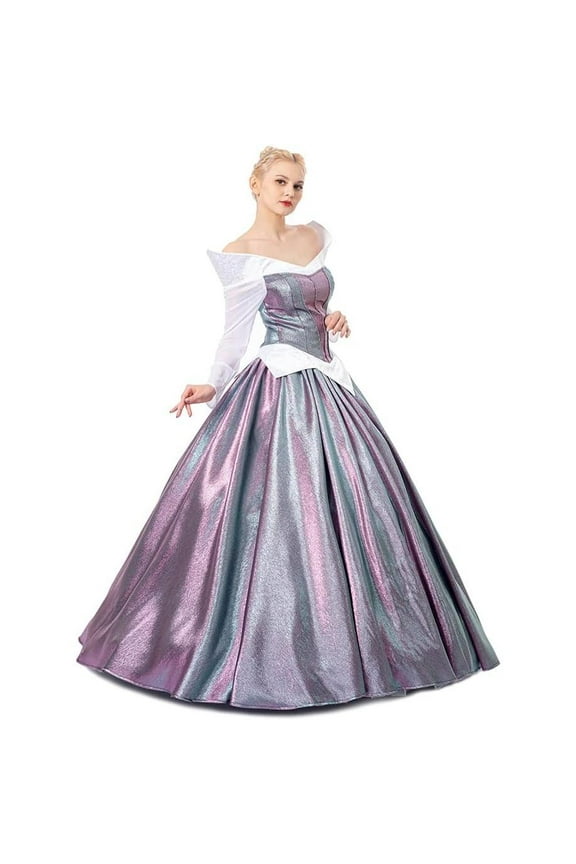 Women's Aurora Inspired Color Changing Luxury Princess Gown Off Shoulder Dress