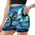 thumbnail image 1 of Women's Aurora Starry Sky Print High Waist A-Line Mini Skirts Colorful Pleated Short Skirt Trendy E-Girls Streetwear, 1 of 5
