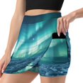 thumbnail image 1 of Women's Aurora Starry Sky Print High Waist A-Line Mini Skirts Colorful Pleated Short Skirt Trendy E-Girls Streetwear, 1 of 5