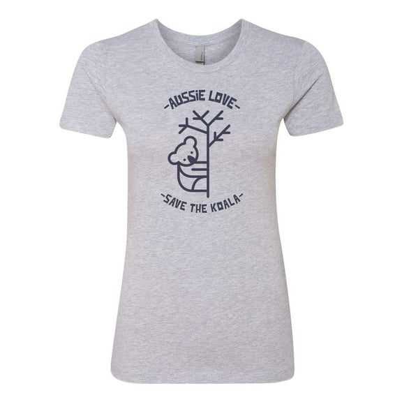 Women's Aussie Love Save the Koala Boyfriend Fitted Tee-Heather Grey-Small