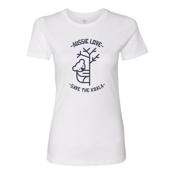 Women's Aussie Love Save the Koala Boyfriend Fitted Tee-White-xxxl